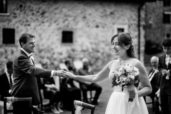 L'arrivo della sposa per la cerimonia